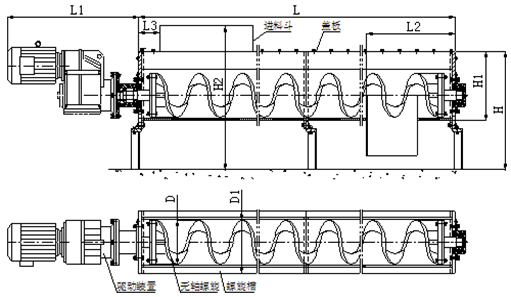 无轴螺旋输送机结构图